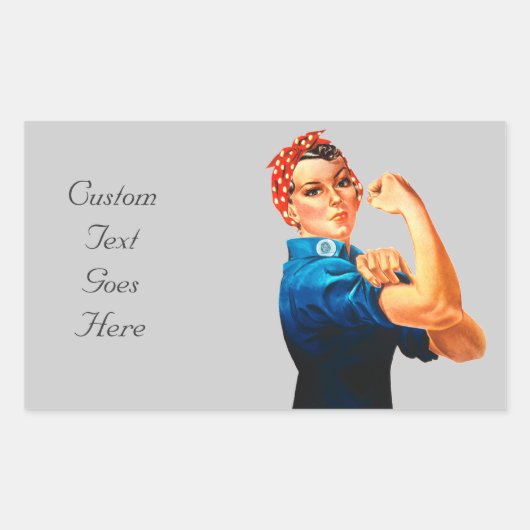 Rosie The Riveter WWII Poster Rechteckiger Aufkleber (Vorderseite)