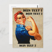 Rosie the Riveter - Yes We Can Postkarte (Vorne/Hinten)