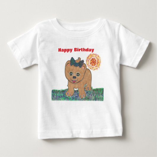 Rosie The Spitz Puppy Baby T-shirt (Vorderseite)