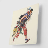 Rosie to Rescue Quadratische Wanduhr (Winkel)