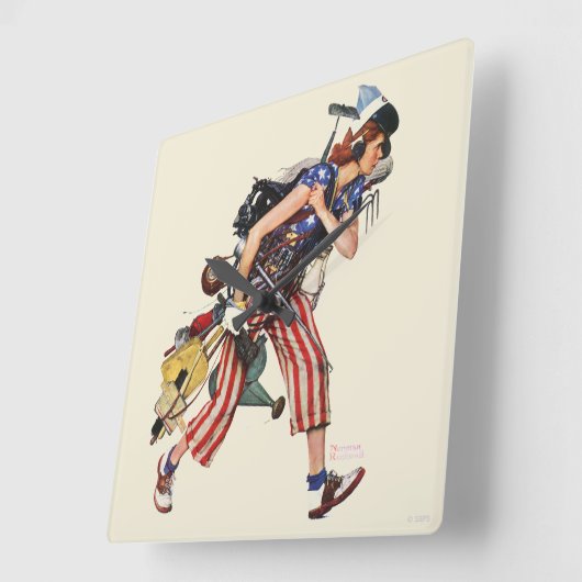 Rosie to Rescue Quadratische Wanduhr (Winkel)