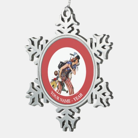 Rosie to Rescue Schneeflocken Zinn-Ornament (Rechts)