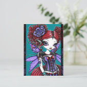 Rosie Twinkle Pixie Rose Tattoo Fairy Postcard Postkarte (Stehend Vorderseite)