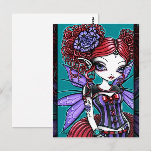 Rosie Twinkle Pixie Rose Tattoo Fairy Postcard Postkarte (Vorne/Hinten)