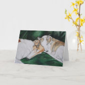 "Rosie u. Bailey" Hundekunst-Gruß-Karte Karte (Gelbe Blume)