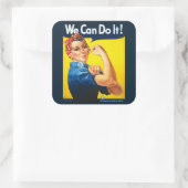 Rosie Vintag können wir es tun! Quadratischer Aufkleber (Tasche)