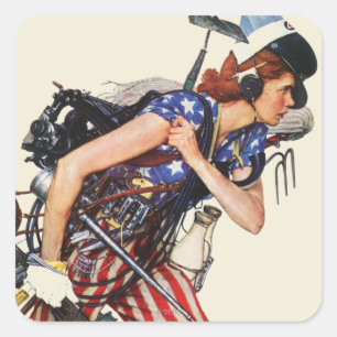 Rosie zur Rettung Quadratischer Aufkleber