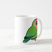 Rosig-gesichtiger Lovebird Kaffeetasse (VorderseiteRechts)