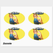 rosig ovaler aufkleber (Blatt)