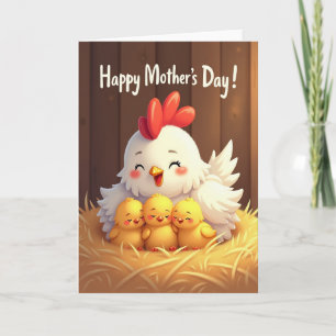 Rosige Backen Huhn Muttertagskarte Karte