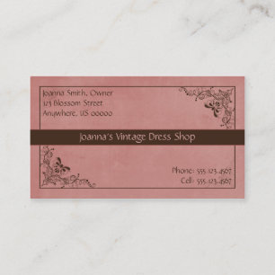 Rosige Pfirsich-und Browns Vintage Visitenkarte