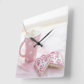 rosige Wanduhr (Winkel)