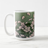Rosiger Blüten Grün Kaffeetasse (Links)