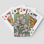 Rosiger Blüten Grün Spielkarten (Rückseite)