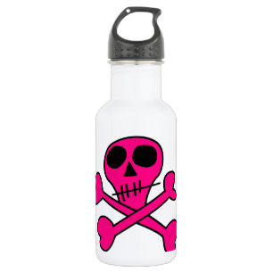 rosiger Totenkopf Edelstahlflasche