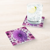 Rosiger Untersetzer Rosa Blume Trinkmatte (Schrägansicht)