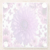 Rosiger Untersetzer Rosa Blume Trinkmatte (Rückseite)