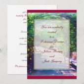 Rosiges Bower HOCHZEIT Proben-Abendessen Einladung (Vorne/Hinten)