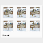 Rosin Bran String Instruments Bow Cartoon Quadratischer Aufkleber (Blatt)