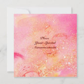 ROSINA/LADY, ROSE UND PARROT, rosa Brautparty Einladung (Rückseite)