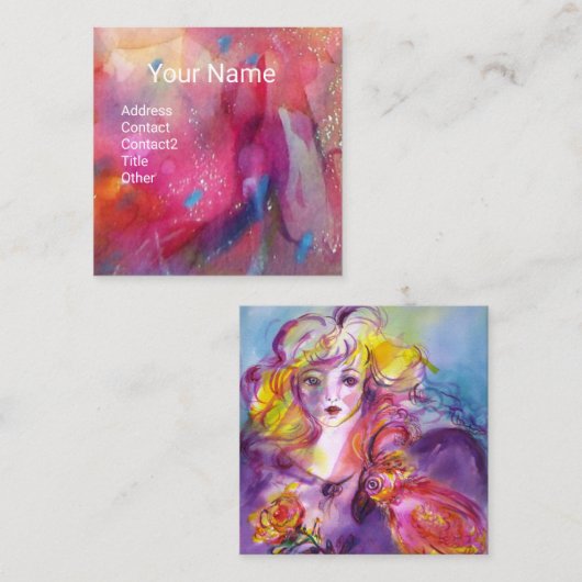 ROSINA, Schönheitssalon, Wellness-Center, Makeup K Quadratische Visitenkarte (Vorne/Hinten)