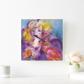 ROSINA / Venezianische Masquerade Quadratische Wanduhr (Zuhause)