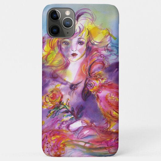 ROSINA/Young Girl mit Rose und Papagei Case-Mate iPhone Hülle (Rückseite)