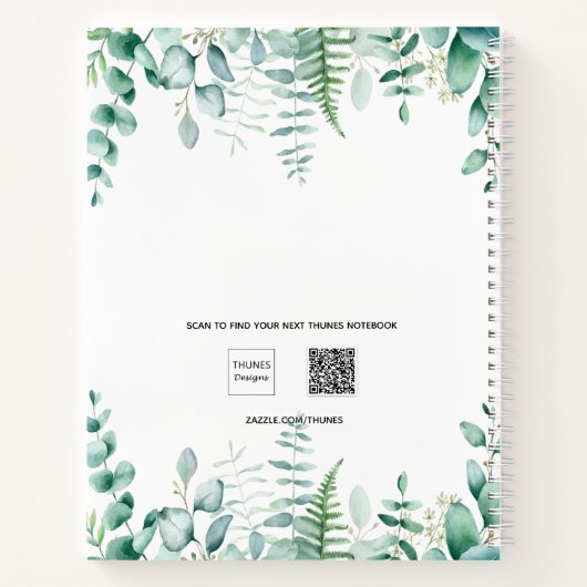 Rosinenblättriger Eukalyptus-Waldename Notizblock (Rückseite)