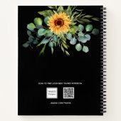 Rosinenblume Eukalyptus grüner schwarzer Name Notizblock (Rückseite)