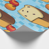 Rosinenbrotlaib und rote Äpfel Geschenkpapier (Ecke)