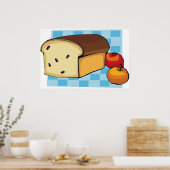 Rosinenbrotlaib und rote Äpfel Poster (Küche)