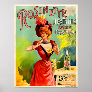 Rosinette Absinthe Rose Oxygénée Vintage Fine Art Poster