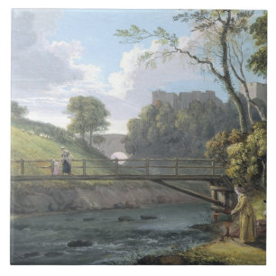 Roslin Schloss, Midlothian (w/c und Gouache auf Fliese