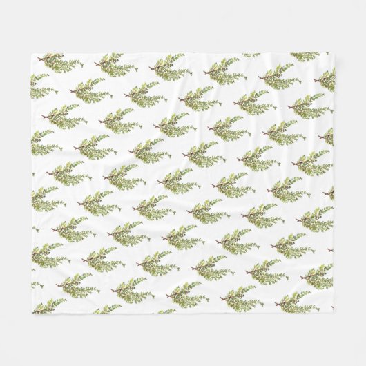 Rosmarenkraut Kräuterkraut Wasserfarbe Muster Bota Fleecedecke (Vorderseite (Horizontal))