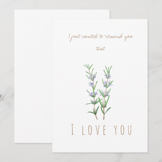 Rosmarin-Blume Einladung (Vorne/Hinten)