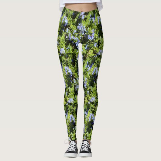 Rosmarin-Blumengrün Leggings (Vorderseite)