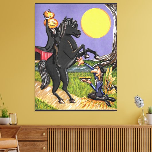 Rosmarin-Ichabod-Kranwechsel Halloween Leinwanddruck (Insitu (Wohnzimmer))