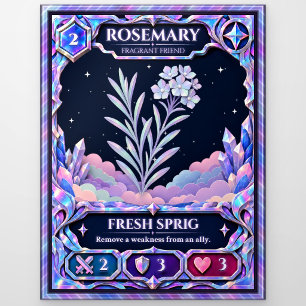 Rosmarin-Kraut, Regenbogenfolien-Kunst Postkarte