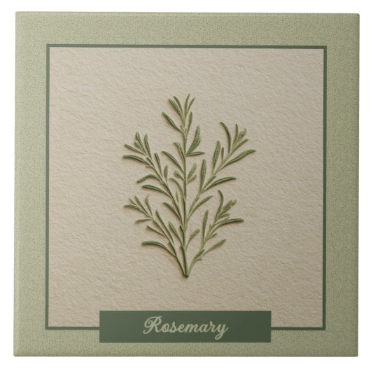 Rosmarin-Kräuter-Küchendekor Faux-Relief Fliese (Vorderseite)