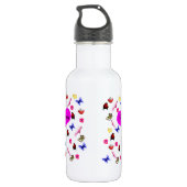 Rosmarin, Name mit Bunnies, Schmetterlinge, Vögel, Edelstahlflasche (Rückseite)