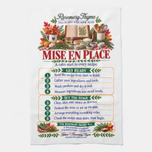 Rosmarin Thymian Mise en Place Herbst Küchentuch