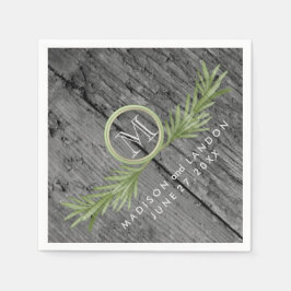 Rosmarin und Rustikale Holzhochzeit Serviette