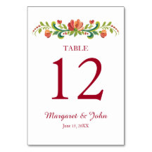 Rosmische Rot- und Rosa-Tischkarte