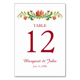 Rosmische Rot- und Rosa-Tischkarte Tischnummer