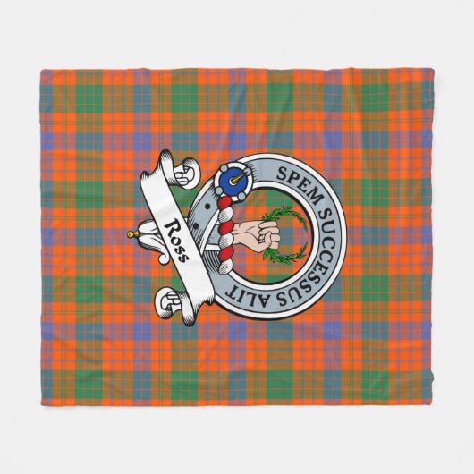 Ross Ancient Clan Abzeichen Tartan Kariert Fleecedecke (Vorderseite (Horizontal))