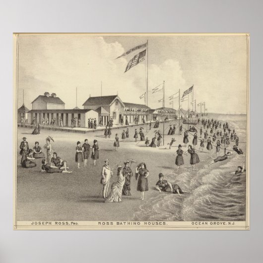 Ross Bathing Houses, Ocean Grove, NJ Poster (Vorne)