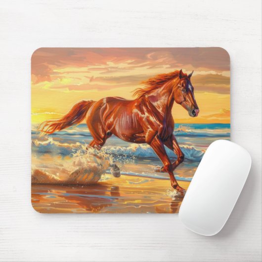 Ross Beach Ocean Sunset Painting Mousepad (Mit Mouse)