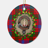 Ross Clan Abzeichen & Tartan Personalisierte Weihn Keramik Ornament (Links)
