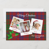 Ross Clan Kariert Weihnachten Multi Foto Card Einladung (Vorderseite)