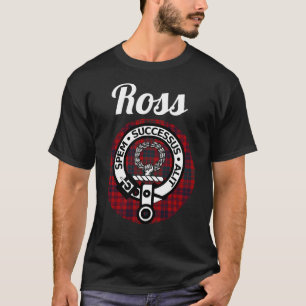 Ross Clan Scottish Name Coat of Arms Tartan T-Shirt